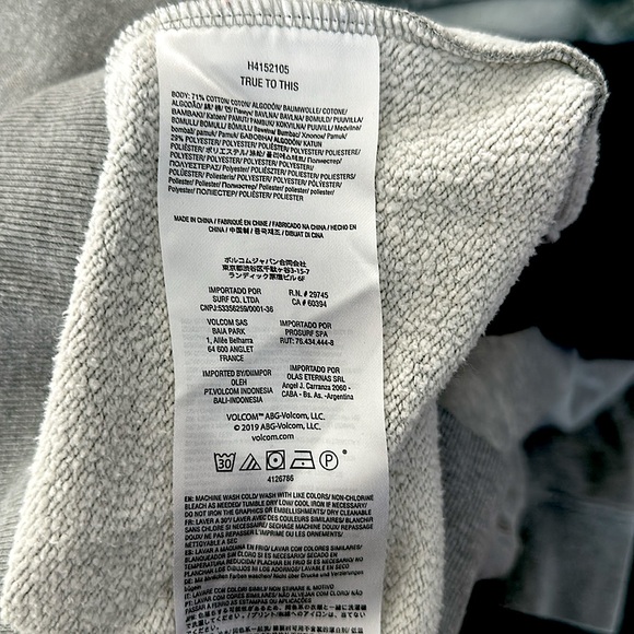 Women’s Volcom Tower pullover cowl neck hoodie with leather accents in grey XS - Picture 7 of 7